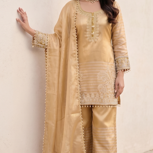 Designer Golden Palazzo Set