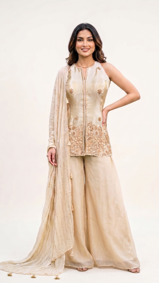Centre Cut Palazzo Set