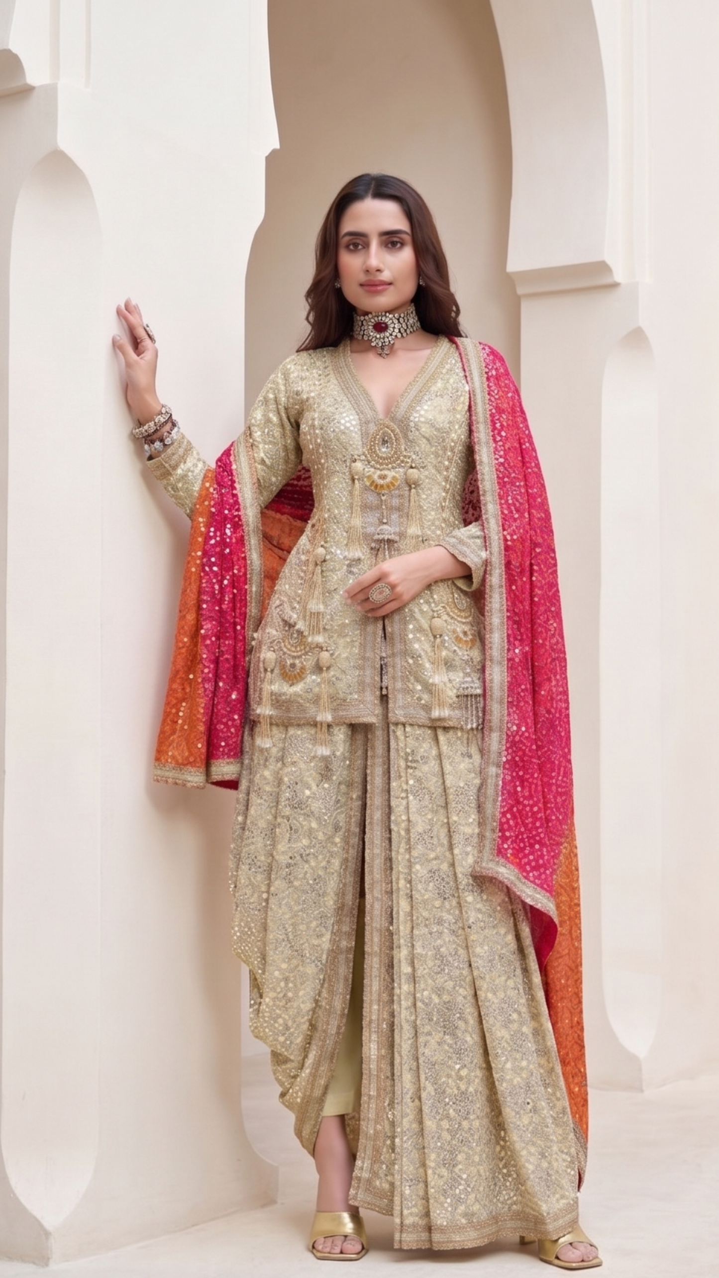 Azba Dhoti Co-ord Set